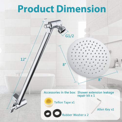 Landolt Rain Adjustable Shower Head 1.8 GPM GPM Wayfair